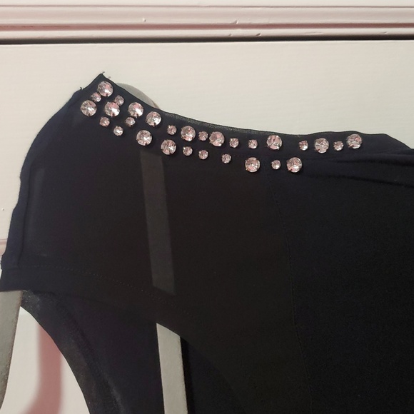 Express Black Embellished Cap Sleeves With Sheer At Shoulders - Picture 8 of 9